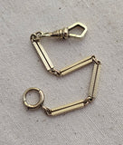Antique Gold Filled Watch Chain Extender: Swivel Dog Clip Clasp Set