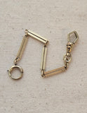 Antique Gold Filled Watch Chain Extender: Swivel Dog Clip Clasp Set