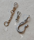 Antique 10k Solid Gold Swivel Dog Clip Extender, Watch Chain Fob Part