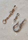 Antique 18K Solid White Gold Dog Clip Clasp, Watch Chain Fob Part
