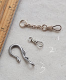 Antique 18K Solid White Gold Dog Clip Clasp, Watch Chain Fob Part