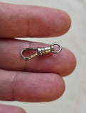 Antique 18K Solid White Gold Swivel Dog Clip Clasp, Watch Chain Fob Part