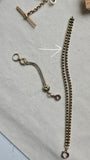 Victorian 14K Gold Interlocking Link Double-Strand Bracelet Chain Extender with 9K Clasp and Fitting – 7 7/8 Inches