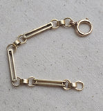 Antique Austro-Hungarian 14k Gold Bar Link Chain Extender, Bolt Clasp