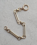 Antique Austro-Hungarian 14k Gold Bar Link Chain Extender, Bolt Clasp