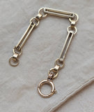 Antique Austro-Hungarian 14k Gold Bar Link Chain Extender, Bolt Clasp