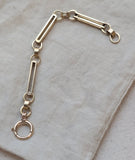 Antique Austro-Hungarian 14k Gold Bar Link Chain Extender, Bolt Clasp