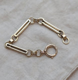 Antique Austro-Hungarian 14k Gold Bar Link Chain Extender, Bolt Clasp