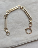 Antique Austro-Hungarian 14k Gold Bar Link Chain Extender, Bolt Clasp