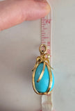 Retired Authentic Tiffany and Co 18k Jean Schlumberger Turquoise Egg Pendant , Gift for Her