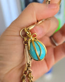 Retired Authentic Tiffany and Co 18k Jean Schlumberger Turquoise Egg Pendant , Gift for Her