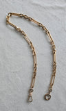 Antique Gold Filled Paper Clip Link Watch Chain Necklace, 13 5/8"