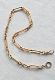 Antique Gold Filled Paper Clip Link Watch Chain Necklace, 13 5/8"