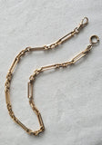 Antique Gold Filled Paper Clip Link Watch Chain Necklace, 13 5/8"