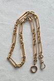Antique Gold Filled Paper Clip Link Watch Chain Necklace, 13 5/8"