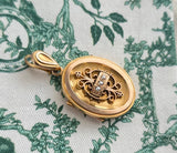 Victorian Etruscan Revival 12k Seed Pearl Oval Locket- Circa 1880s