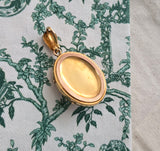Victorian Etruscan Revival 12k Seed Pearl Oval Locket- Circa 1880s