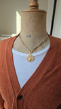 Antique 14k Gold Bar Link Chain Extender, Bolt Clasp