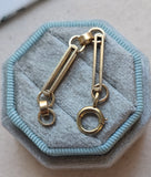 Antique 14k Gold Bar Link Chain Extender, Bolt Clasp
