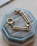 Antique 14k Gold Bar Link Chain Extender, Bolt Clasp