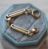 Antique 14k Gold Bar Link Chain Extender, Bolt Clasp