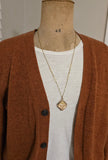Edwardian Art Deco Gold Filled Bar Link Necklace, Ornate Antique Chain (25.5")