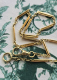 Antique Art Deco 14k Bar Link Cable Link Watch Chain Necklace, 13.5", Gift for Her