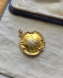 Antique Art Nouveau Repoussé 10K Gold Starburst Old Mine Diamond Locket
