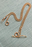 Original Antique 14k Curb Link Watch Chain, 19.5"