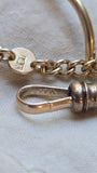 Original Antique 14k Curb Link Watch Chain, 19.5"