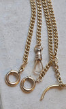 Original Antique 14k Curb Link Watch Chain, 19.5"
