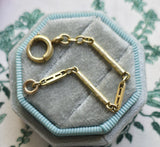 Antique 14K Gold Bolt Clasp Bar Link Chain Extender