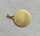 Vintage French 18K Gold Saint Christopher Medal Medallion Pendant, Religious Protection Charm