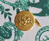 Vintage French 18K Gold Saint Christopher Medal Medallion Pendant, Religious Protection Charm