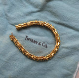 Authentic Vintage Tiffany & Co. 18k Yellow Gold Bamboo Link Bracelet, Tiffany and Co, 7"