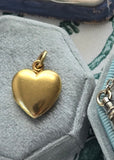 Antique Late Victorian Petite Charm Size 14K Solid Gold Heart Locket, No Monogram, Circa 1900, Gift for Her