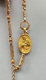 Vintage French 18K Aquarius Zodiac Horoscope Charm Pendant, Lucky Charm