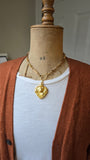 [Sold via Layaway]Antique Art Nouveau French 18k Repoussé Gibson Girl Heart Shape Slide Locket, Gift for Her