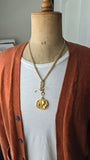 Antique Art Nouveau French 18k Repoussé Gibson Girl Oval Slide Locket, Gift for Her
