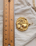 Antique Art Nouveau French 18k Repoussé Gibson Girl Oval Slide Locket, Gift for Her