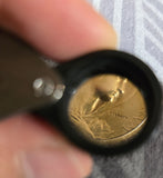 Antique French 18K Gold Devotional Virgin Mary Medal Pendant, Religious Protection Charm