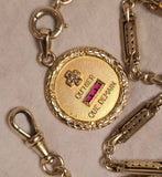 Classic French Vintage 18K Gold Augis "Qu'hier Que Demain" Love Charm Pendant with Laurel Border