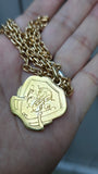 Antique French Art Nouveau 18K Gold Warrior Profile Medallion Pendant – Attributed to Charles Édouard Fraisse (1880–1945)