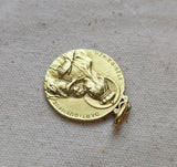 Antique French 18K  Jesus and  Virgin Mary Double-sided Religious Medal Charm Pendant, Protection Charm