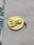 Antique French 18K  Jesus and  Virgin Mary Double-sided Religious Medal Charm Pendant, Protection Charm