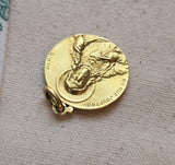Antique French 18K  Jesus and  Virgin Mary Double-sided Religious Medal Charm Pendant, Protection Charm