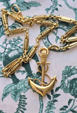 Vintage 18K Gold Anchor Charm/Pendant, Lucky Charm, Protection Talisman