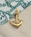 Vintage 18K Gold Anchor Charm/Pendant, Lucky Charm, Protection Talisman