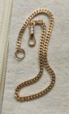 Antique 10K Curb Link Short Albert Watch Chain, 11" long, Chain Extender
