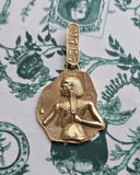 Vintage 14K Gold Egyptian Pharaoh Pendant | Large Ancient Egypt Revival Charm | Hieroglyphic Gold Pendant |  Lucky Charm